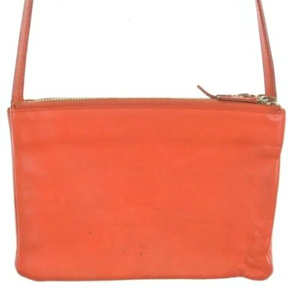 Celine Shoulder Bag Leather Orange